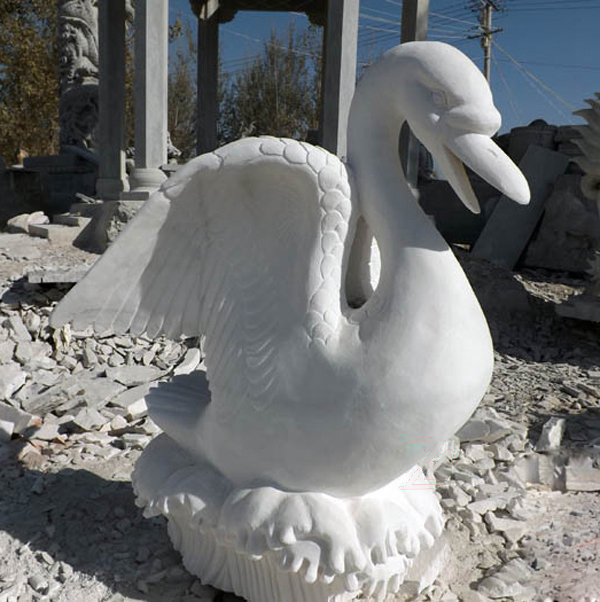 Outdoor swan fountain statue 