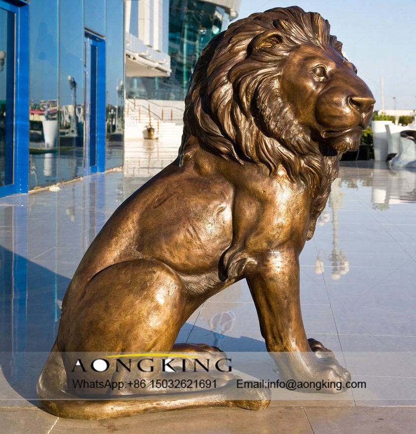 bronze sculpture of lion