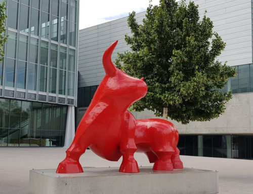 Public Art Animal Red Bull Large Bronze Sculpture