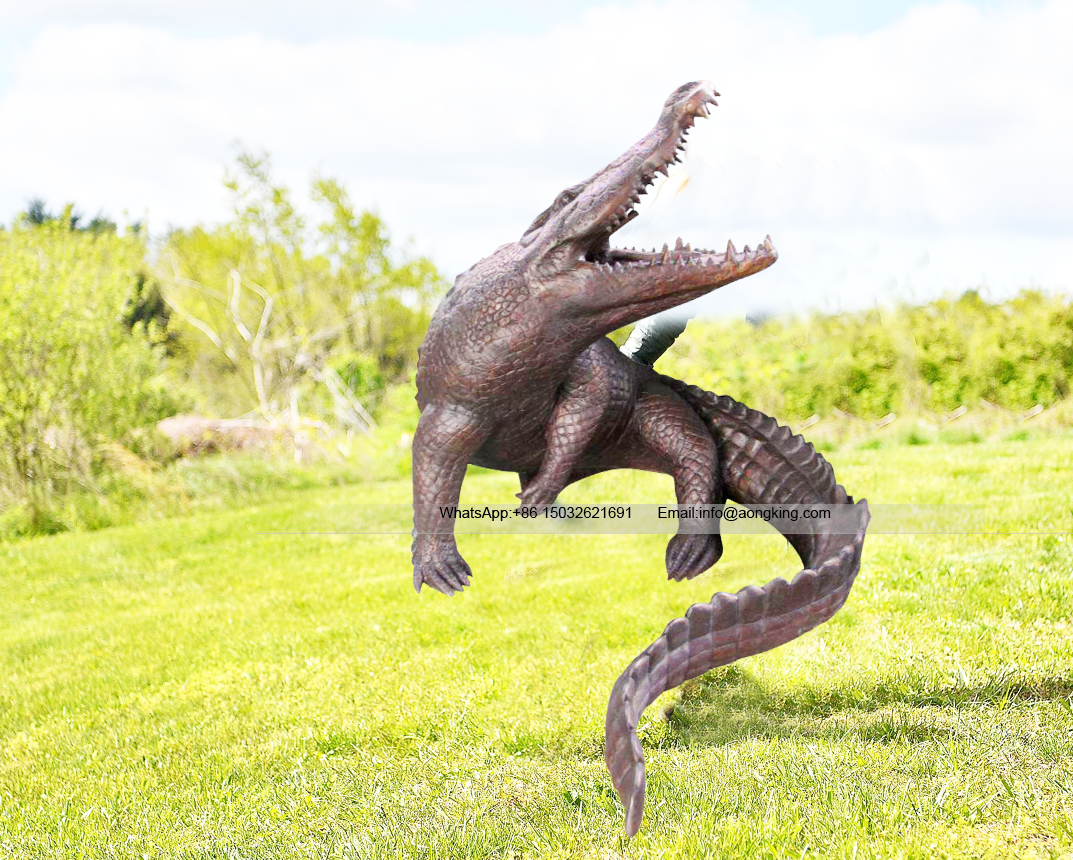 Bronze Saltwater Crocodile Sculpture