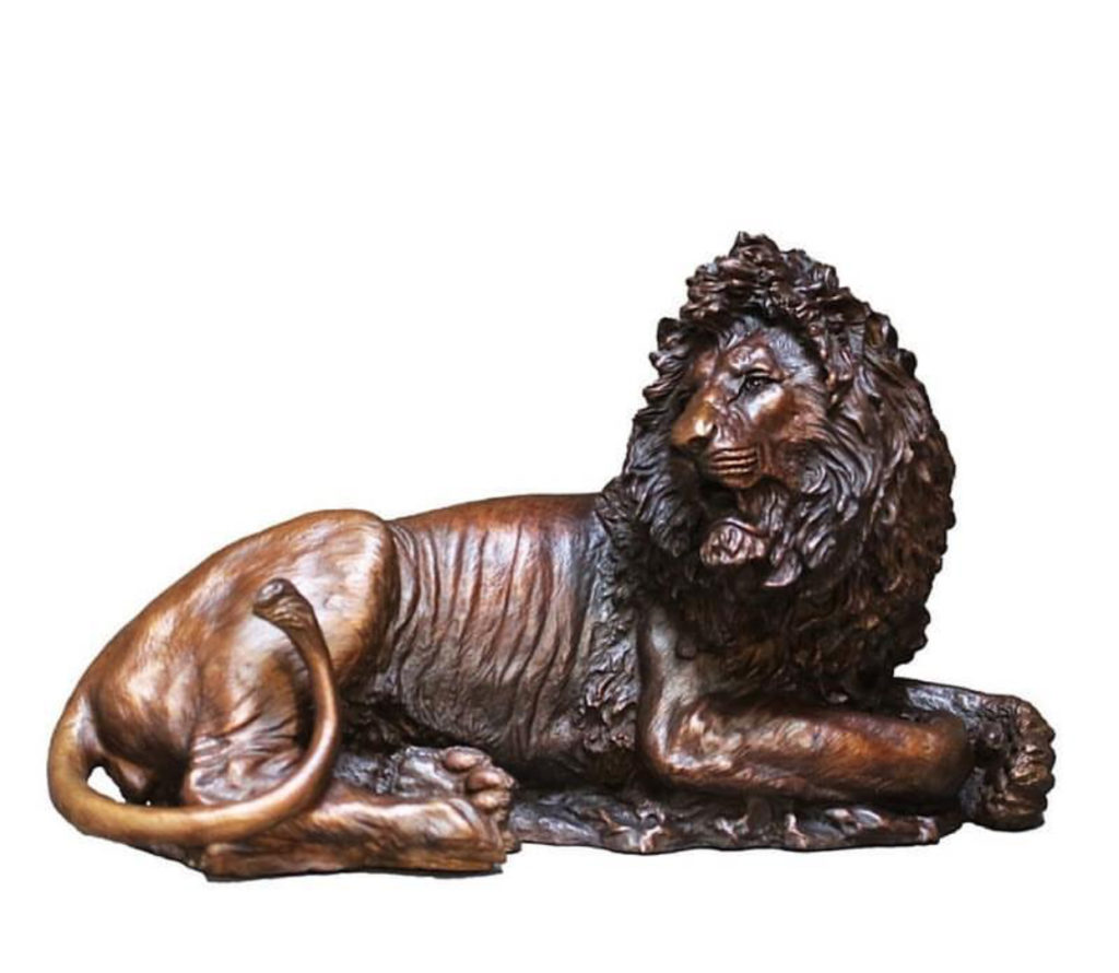 High Quality Garden Lying Lion Bronze Statue For Home Ornament