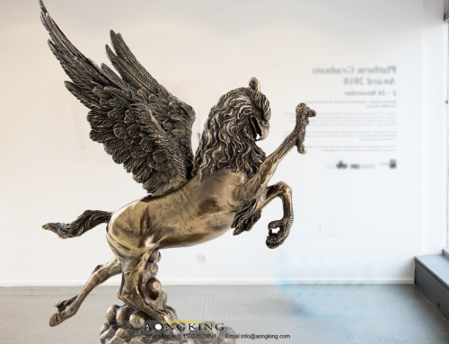 Large Abstract Bronze Animal Flying Griffin Hippogriff Statue