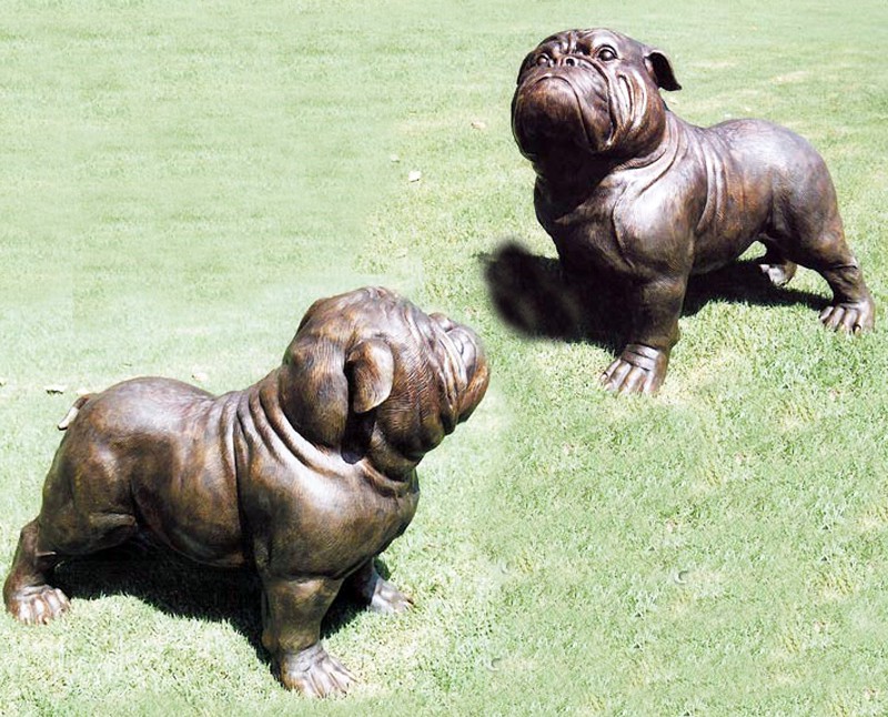 Bulldog statues for pet sitting center