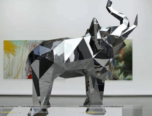 Hot Sale Geometric design Stainless steel elephant sculpture