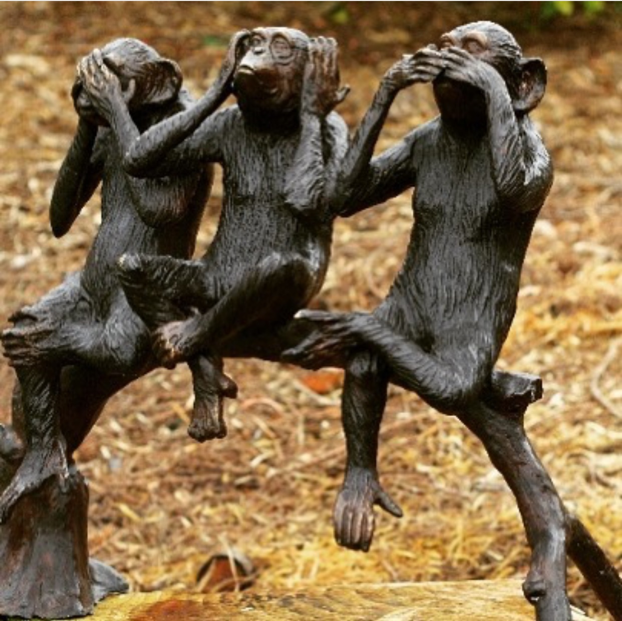 Bronze Monkey Sculptures for Garden Decoration