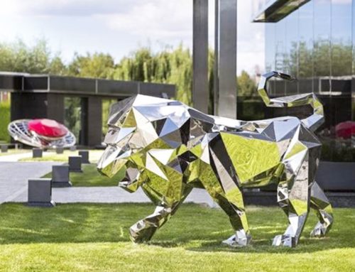 Metal animal sculptures for the garden steel lion sculpture