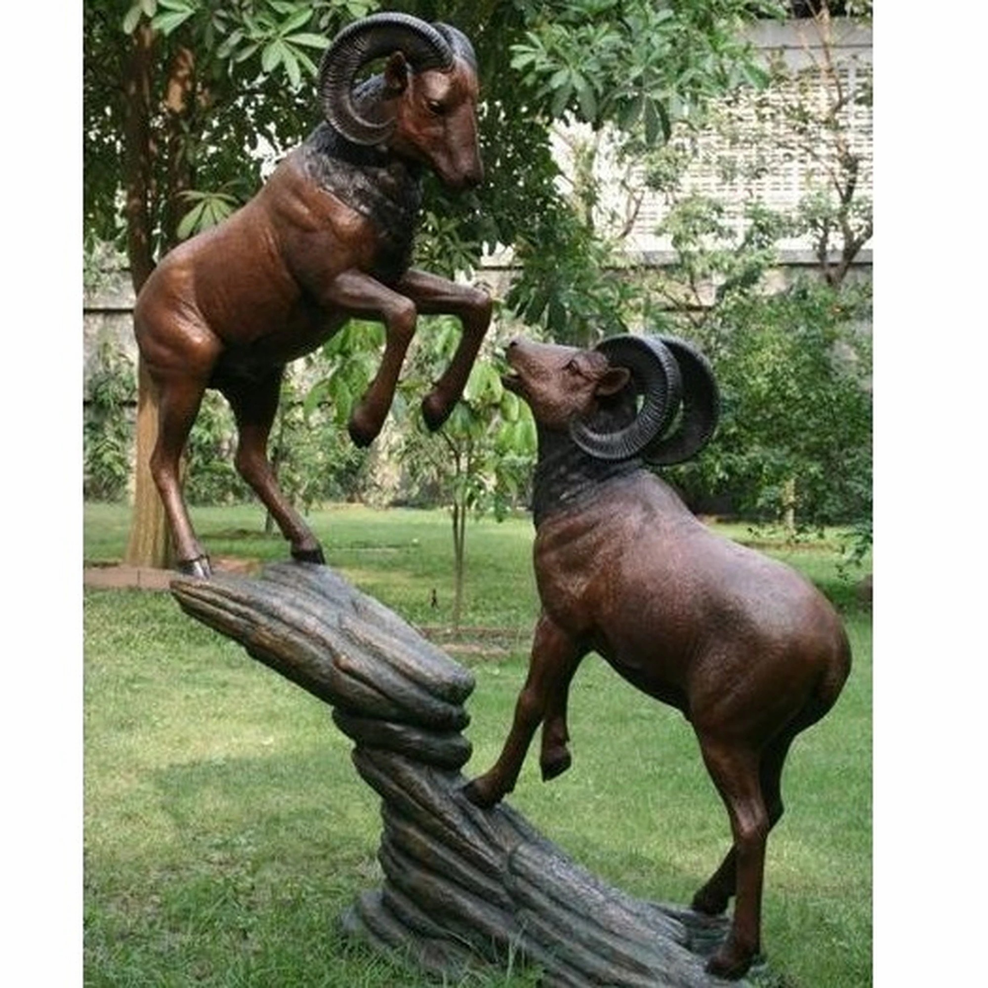 Ram pair statues