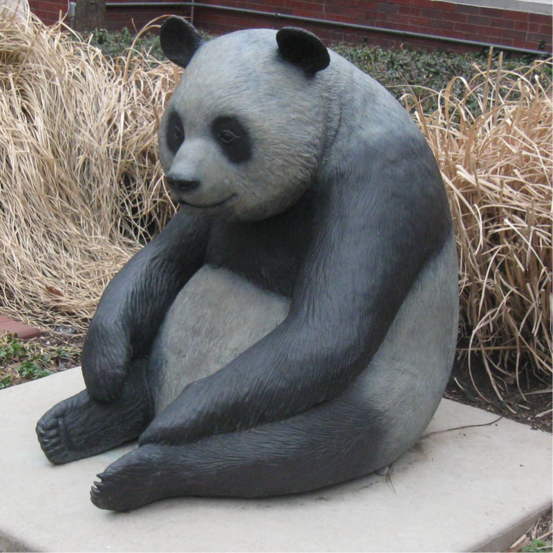 Statue of rare animals of panda