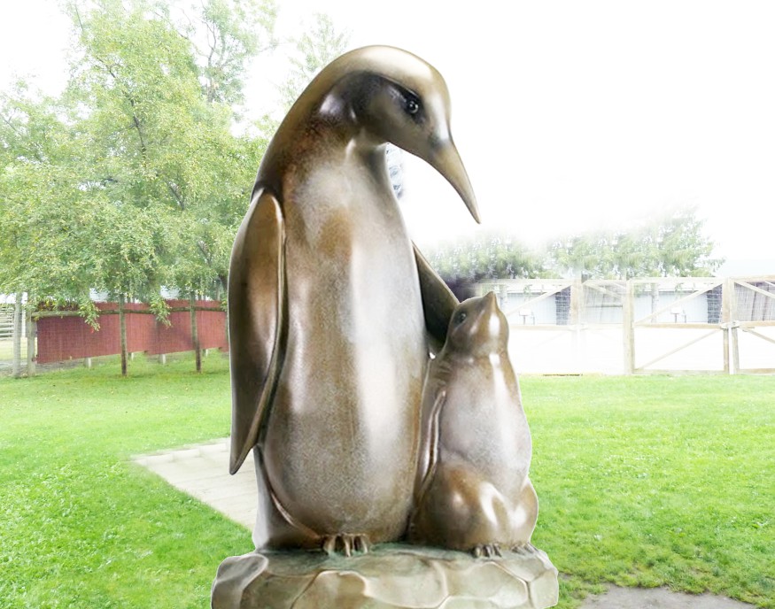 Statues of gentoo penguin