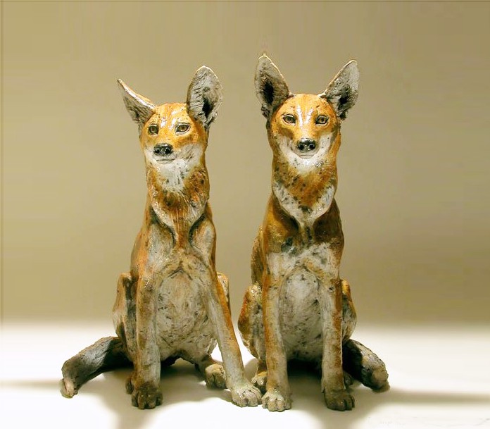Vintage fox statues