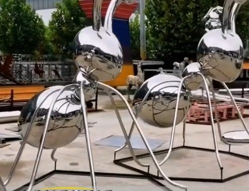 Large Outdoor Metal Animals Funny Stainless Steel Ant Sculpture