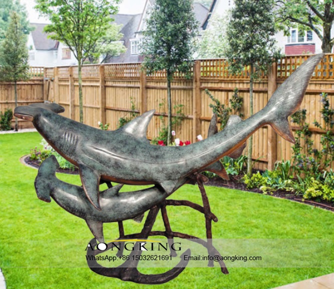 Large Bronze Outdoor Indoor Decoration Hammerhead Shark Sculpture