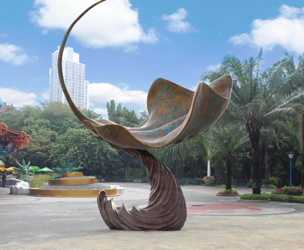 Outdoor Modern Park Art Huge Animal Manta Ray Sculpture