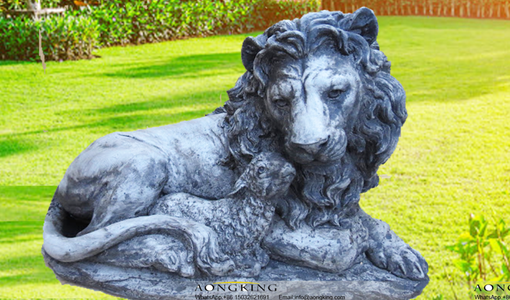 lion and lamb sculpture