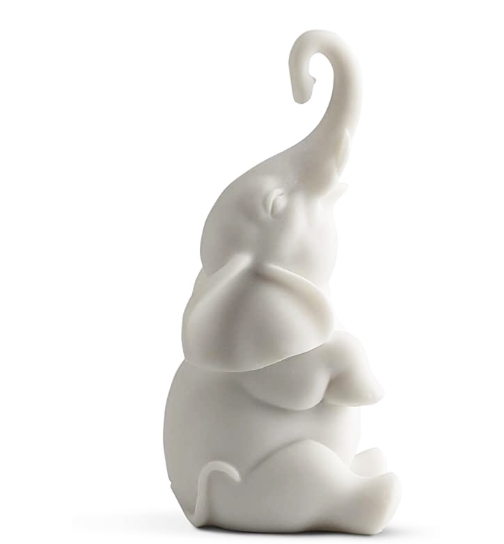 Custom Size Marble Animals Sculpture White Elephant Sculpture