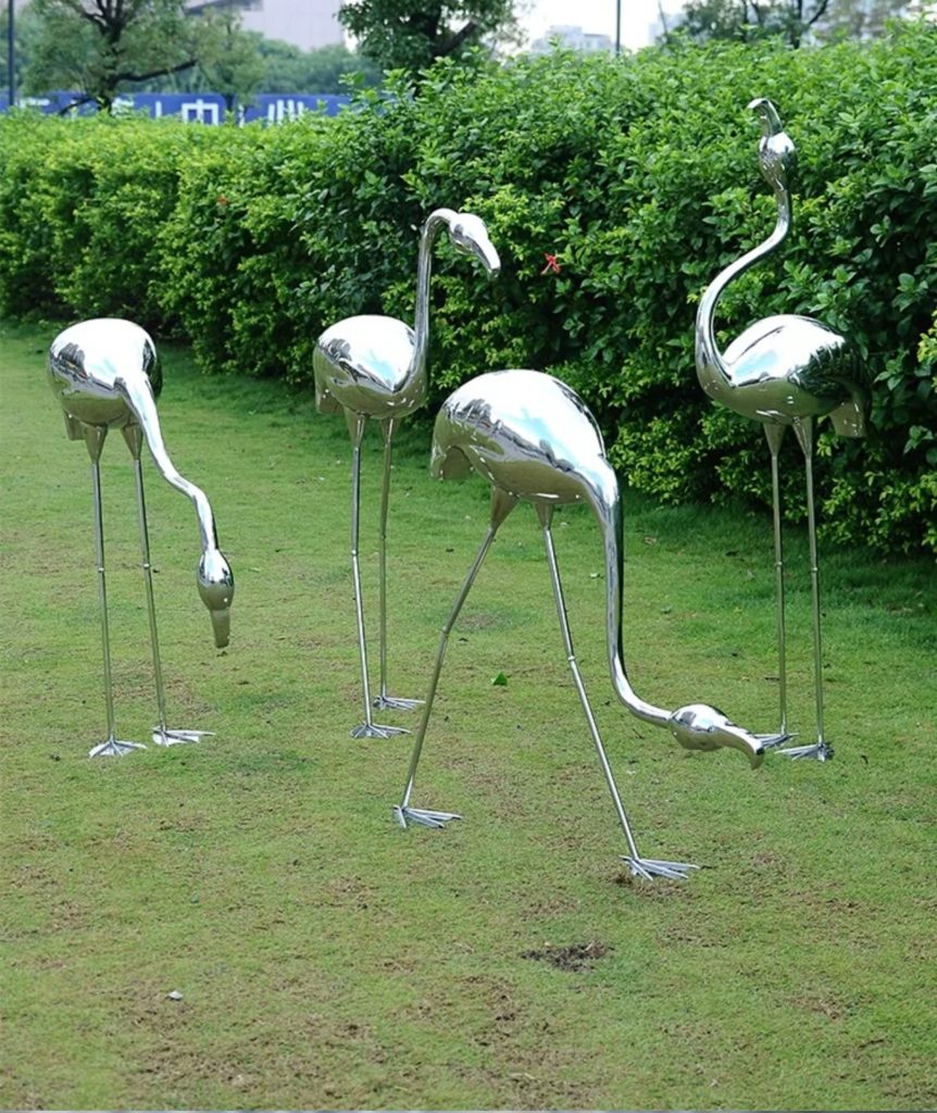 Modern Popular Design Garden Crane Birds Stainless Steel Sculpture