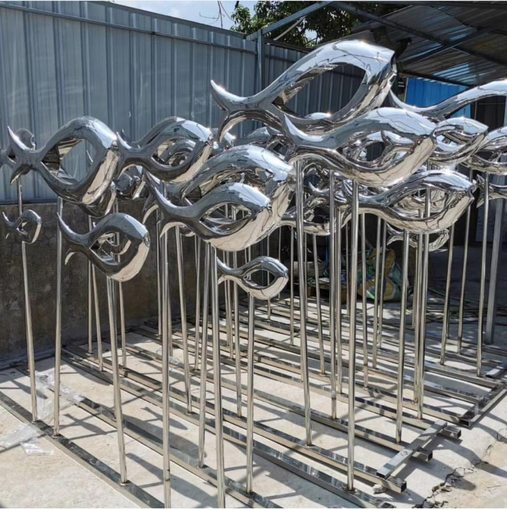 Outdoor Decoration Stainless Steel Fish statues