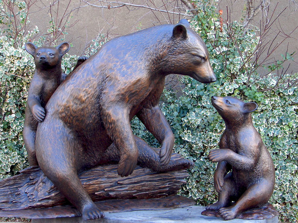Family Bronze Outdoor Large Bears for Decor