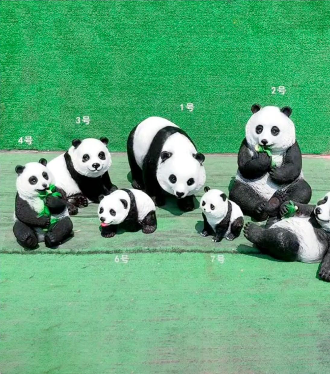 Resin Panda Sculptures