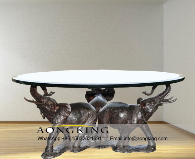 Home Decor Elephant Base Art Table Sculpture