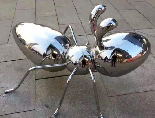 Polished Contemporary Stainless Steel Ant Sculpture For Outdoor Decoration