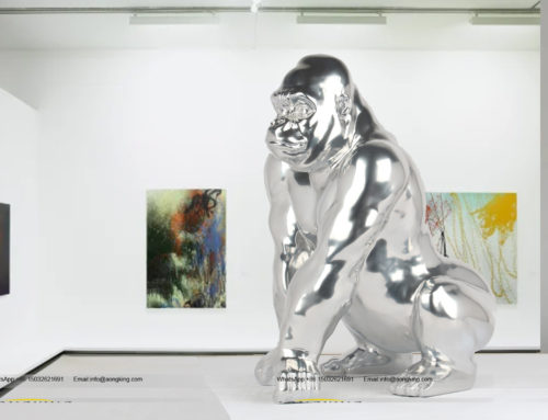 Indoor Popular Animal stainless steel king kong sculpture