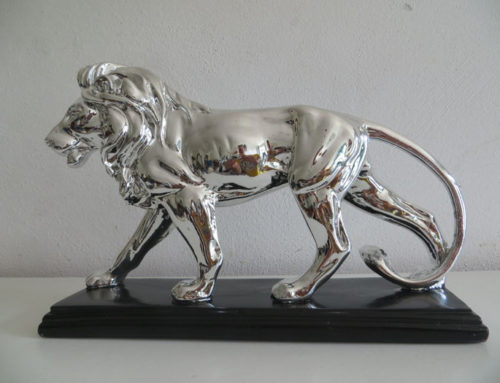 Customized Life Size stainless steel lion With Base Sculpture