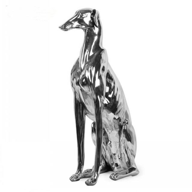 Famous Factory Popular Sitting Vivid Dog Stainless Steel Sculpture