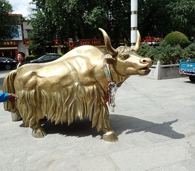 bronze yak animal statue in memory of