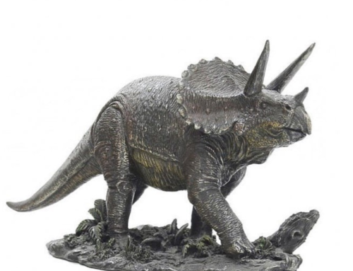Large Bronze Triceratops Dinosaurs Statue Sculpture