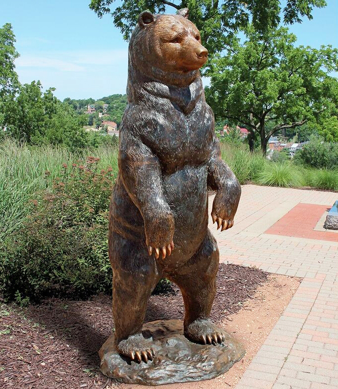 Large Outdoor Garden Standing Bronze Bear Sculpture