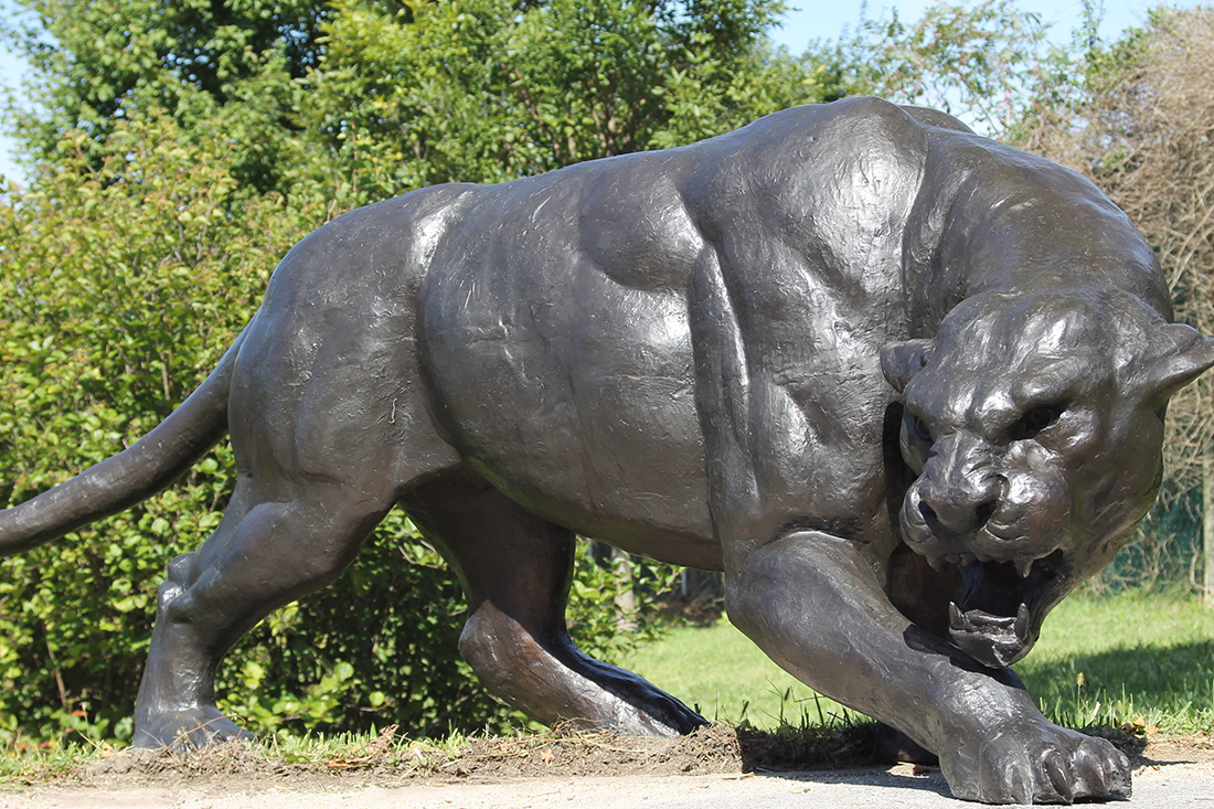  Large Life Size Outdoor Bronze Leopard Garden Sculpture