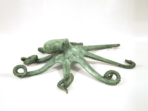 Life Size Indoor Decoration Cast Bronze Octopus Sculpture