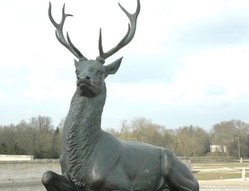 Life Size Lying on the Ground Bronze Elk Outdoor Sculpture