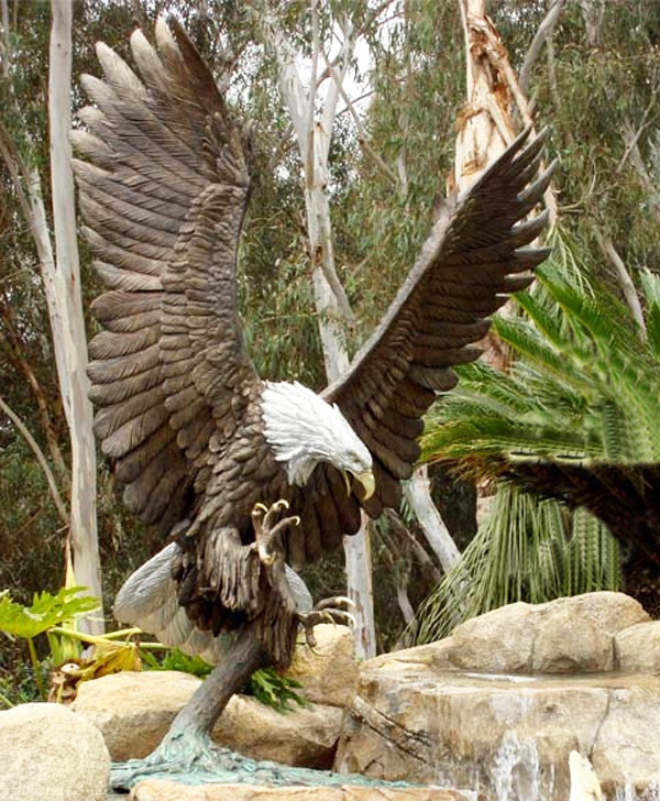 Outdoor Fountain Decoration bronze thunder lightning eagle statue