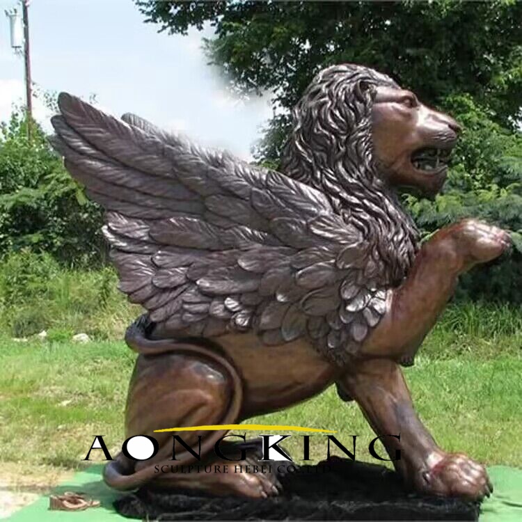 Bronze Winged Lion Statue 2