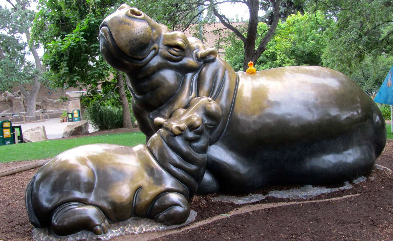 bronze hippo sculpture