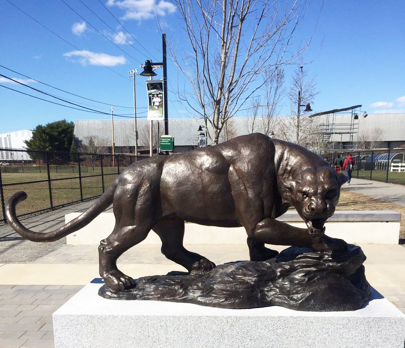 wildlife brass panther statue