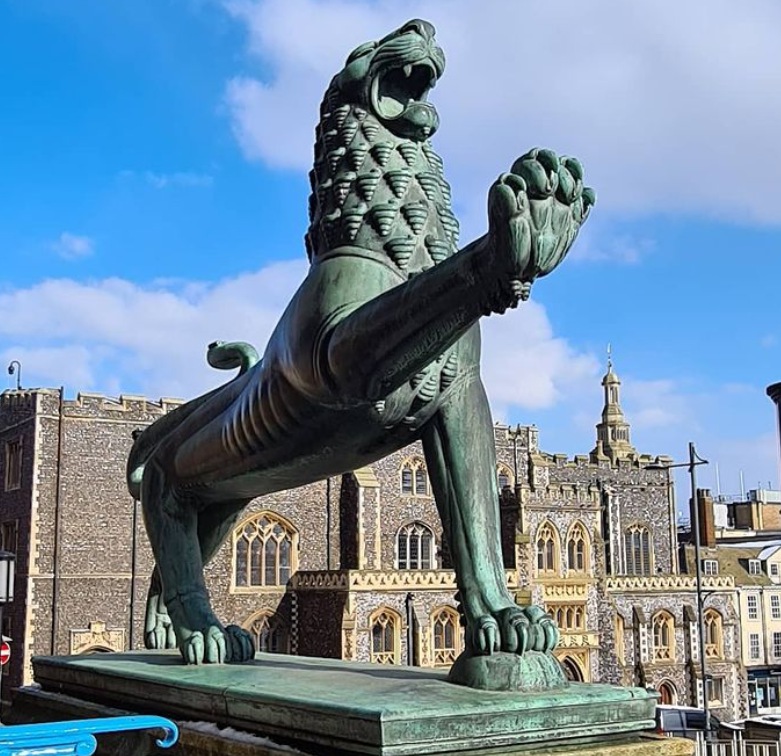 large lion statue