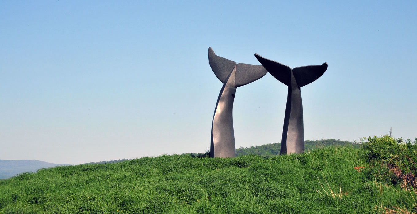 whale's tails sculpture