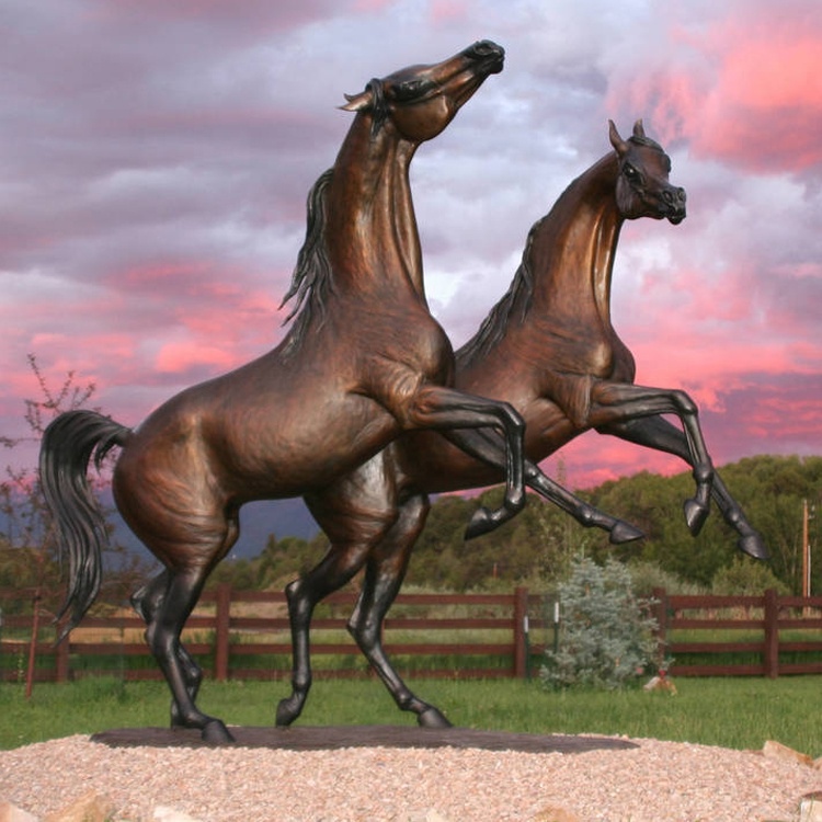 galloping wild bronze arabian horse statues