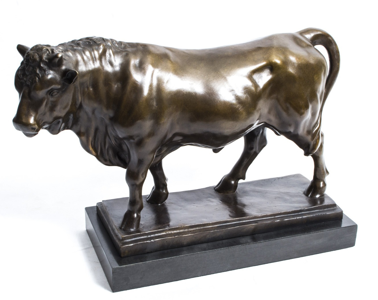 Attractive Bronze of Prize Winning Bull Base