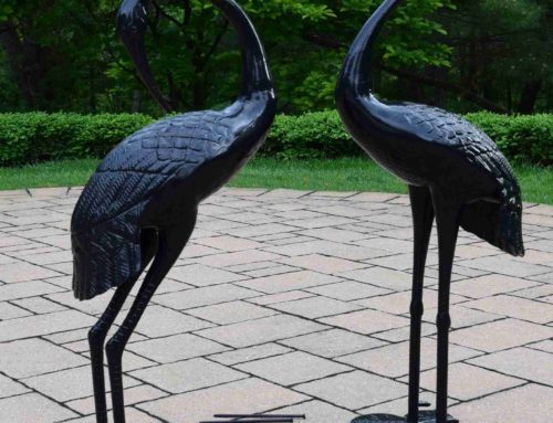 Large Outdoor Popular Beloved Standing Crane Couple Statue