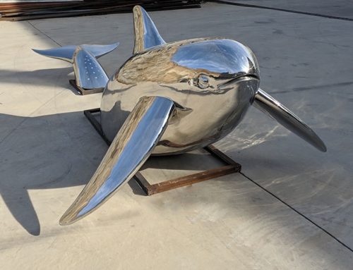 Outdoor Modern Metal Animal Dolphin Garden Statue
