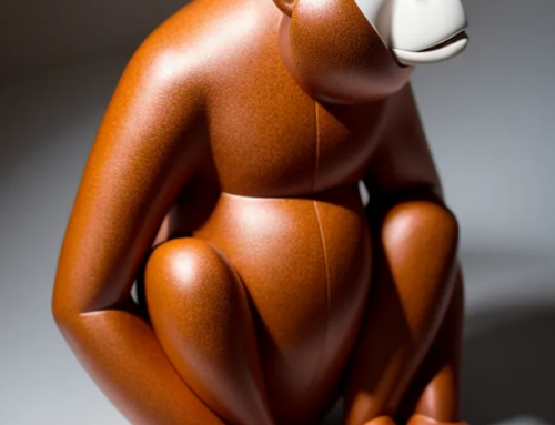 Art shop custom artificial carved fiberglass proboscis monkey sculpture