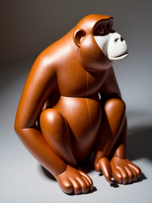 Art shop custom artificial carved fiberglass proboscis monkey sculpture