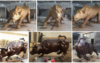 bronze 380cm length Charging Bull from Aongking