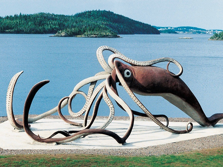 Art shop hot selling custom artificial crafts fiberglass octopus for aquarium