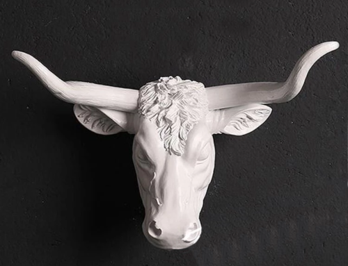 Art shop top selling custom glass cow skull sculpture for indoor decoration