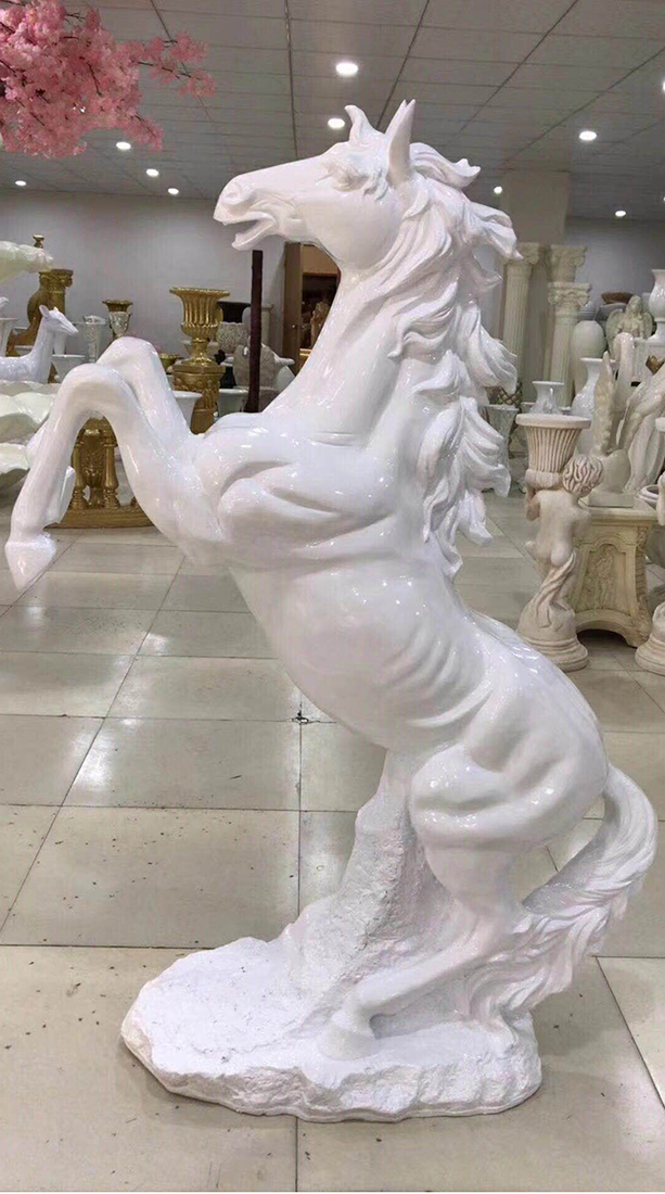 Handmade factory price contemporary full size fiberglass horse sculpture
